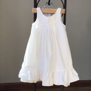 Lapin House Cotton Dress Ruffle Eyelet Solid Bright White Lined‎ Flowy